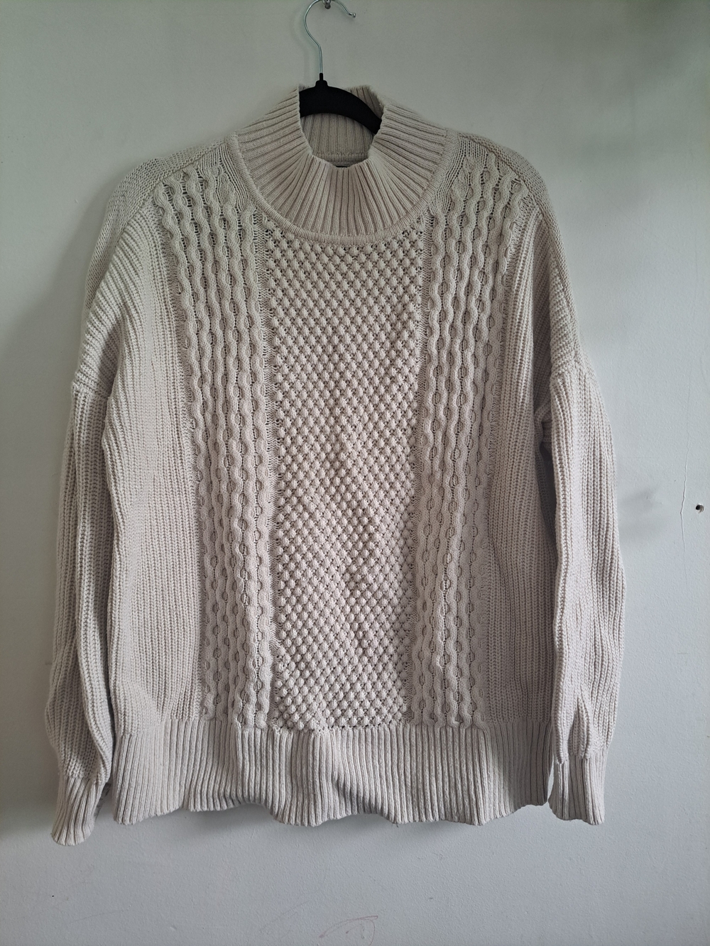 Crewneck Cable Knit Sweater - Cream